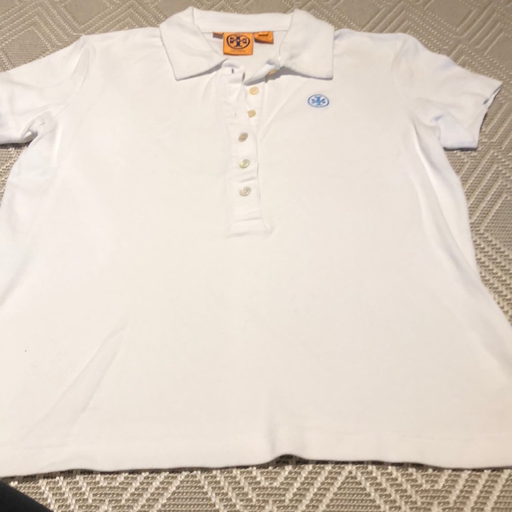 Tory Burch white collared cotton top